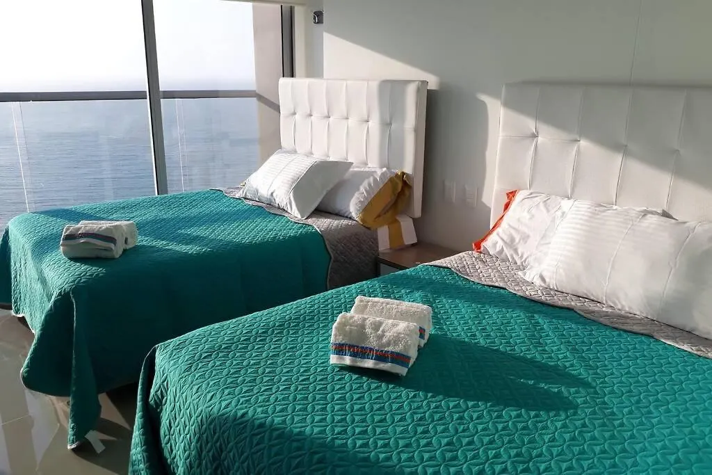 Piso 41 Boca Grande Hermosa Vista Al Mar, Bahia Y Ciudad Amurallada Limpieza Y Registro Gratis Para Estadias Superiores A Dos Noches Cartagena